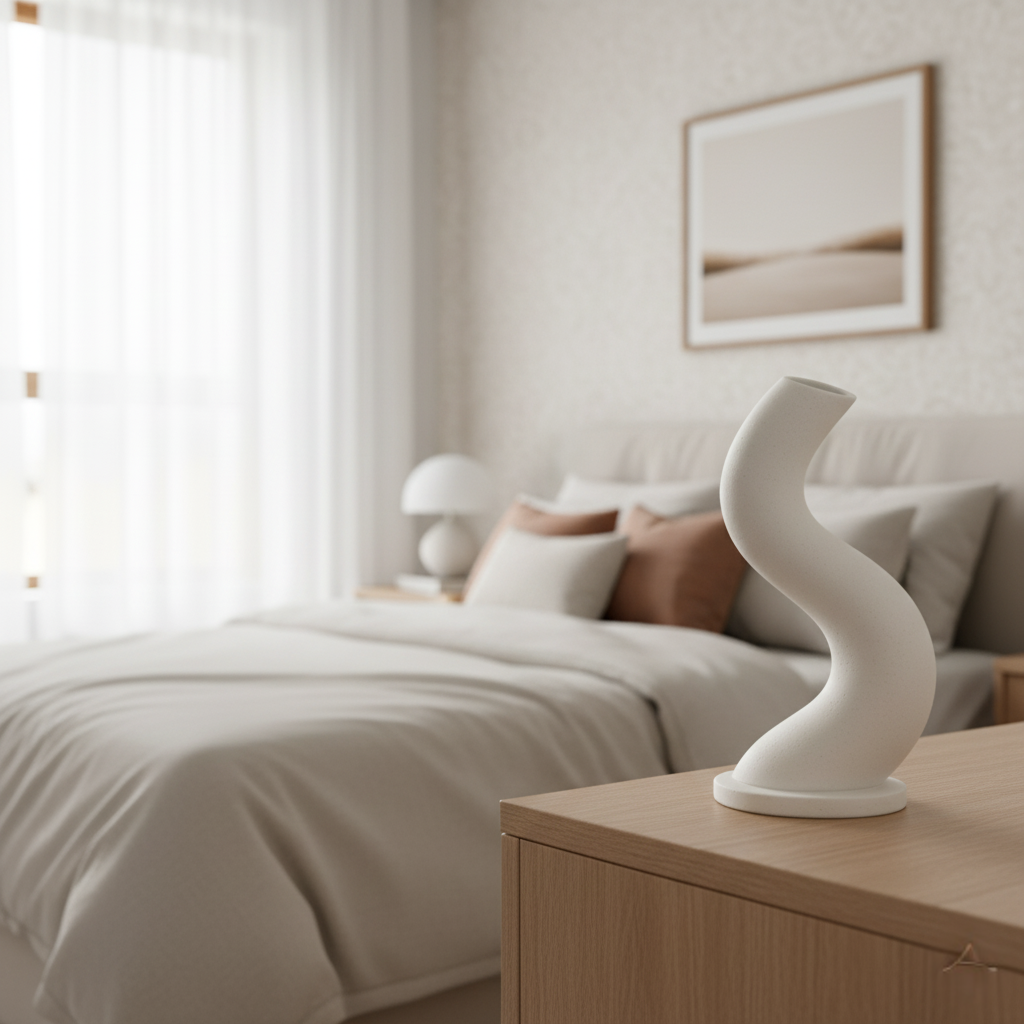 Ceramic Vase with Curved Design