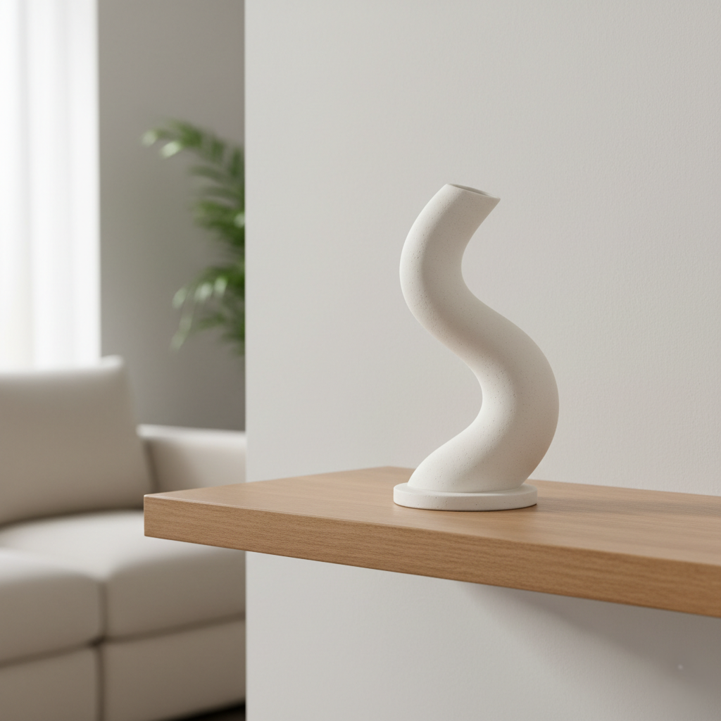 Ceramic Vase with Curved Design