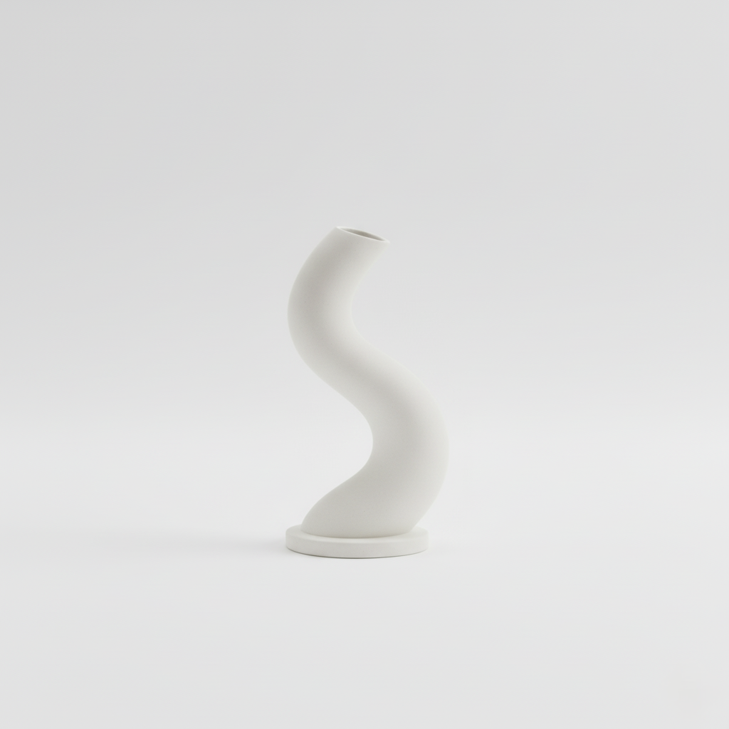 Ceramic Vase with Curved Design