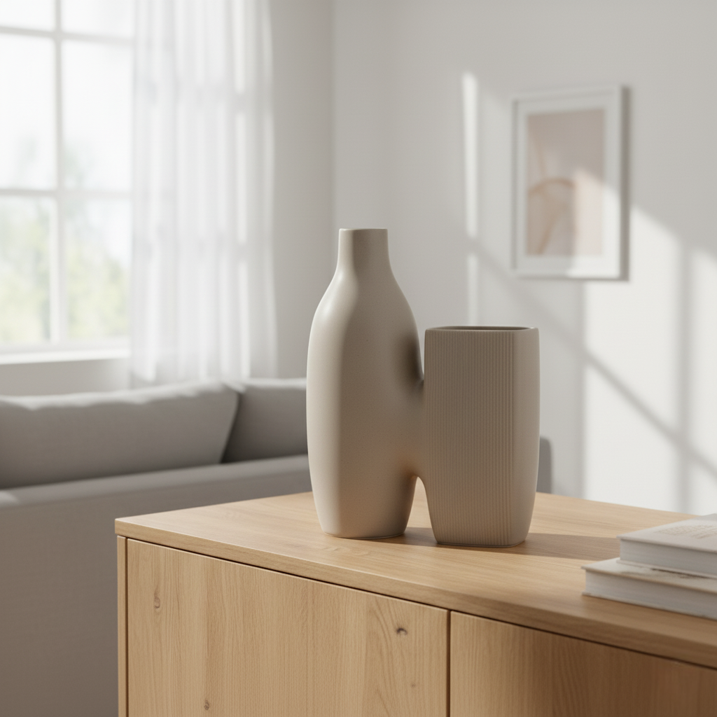 Unity Vase Duo Modern Interlocking Vases Neutral Scandinavian Design