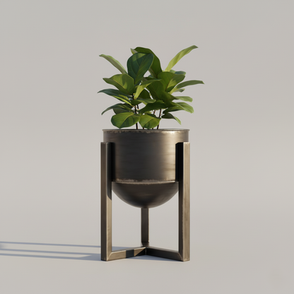 Metal Plant Pot with Modern Industrial Design