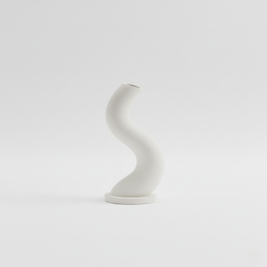 Ceramic Vase with Curved Design