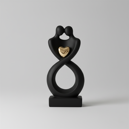 Abstract Lovers Figurine – Minimalist Sculpture with Heart Detail